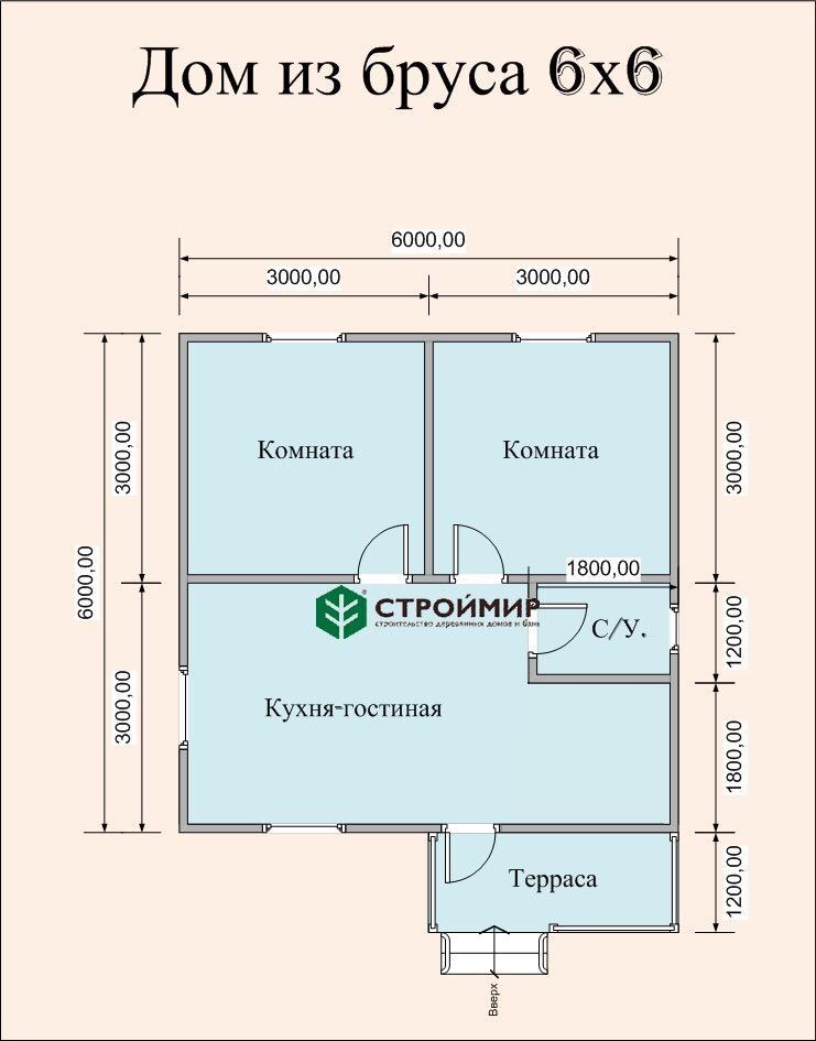 Проект дачного дома 6 на 6 одноэтажный