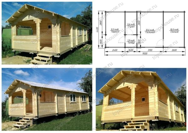 Фото - Дачный дом 4,4x7,1 м с верандой и двумя комнатами