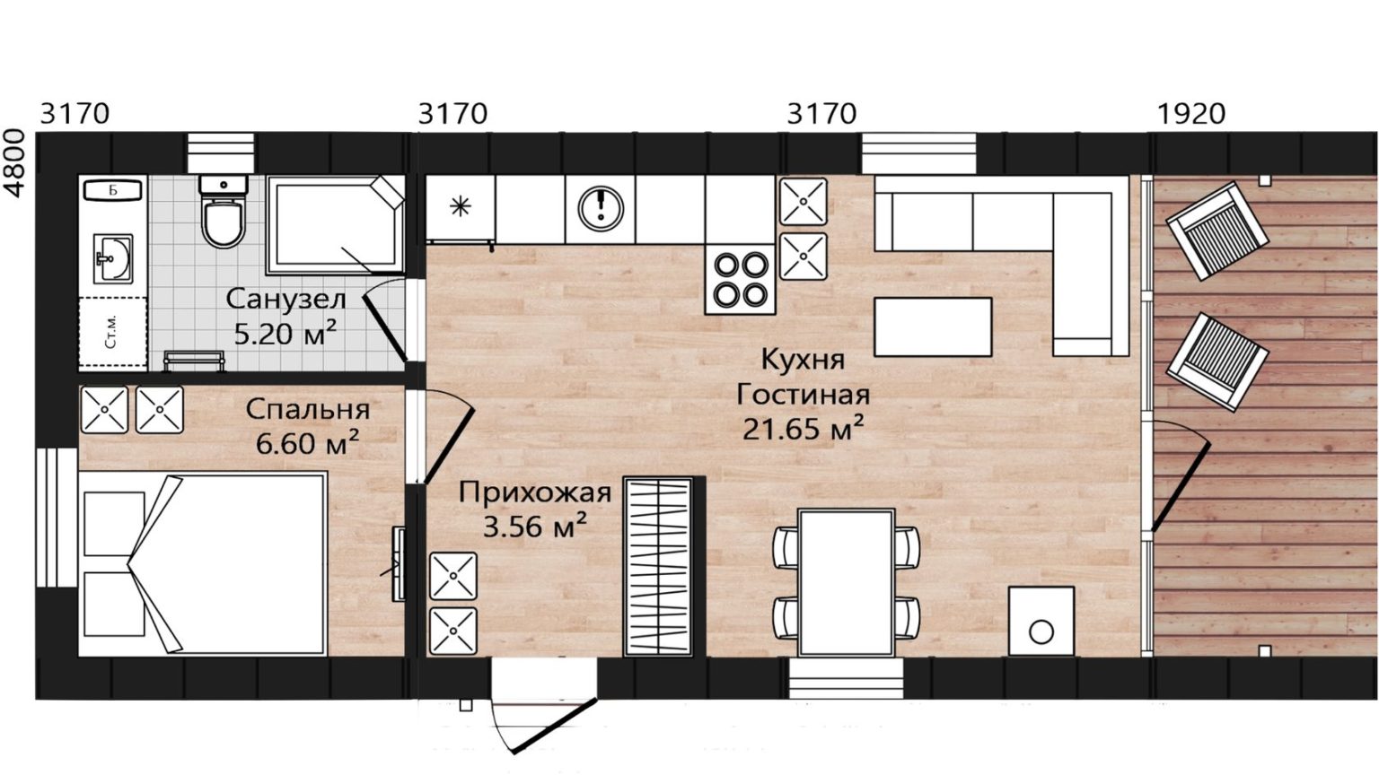 Мини барнхаус планировка