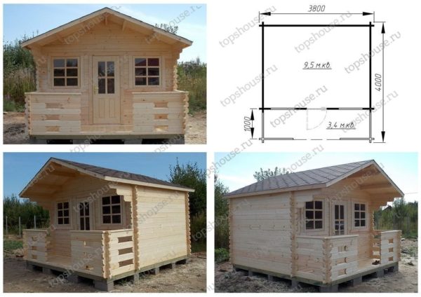 Домик с единственным внутренним помещением 9,5 м².